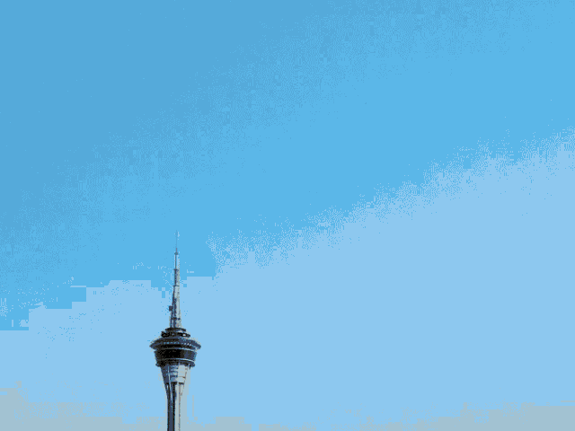 a toy story character is flying through the air with a tower in the background