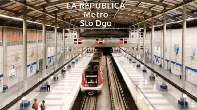 la republica metro sto dgo is written above a subway station