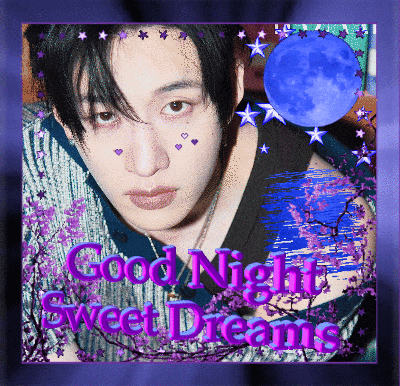 a picture of a young man with the words good night sweet dreams on it
