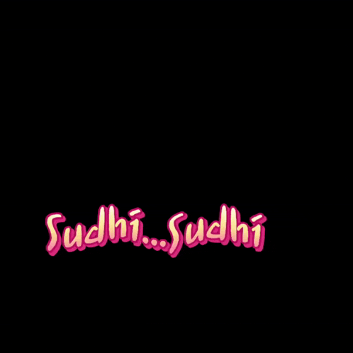 a black background with pink letters that say sudhi