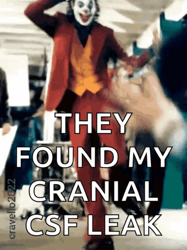 they found my cranial csf leak is written on a poster