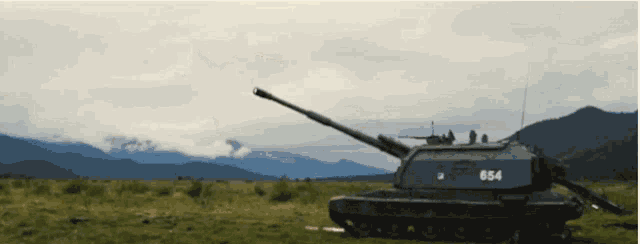 a tank has the number 654 on the side