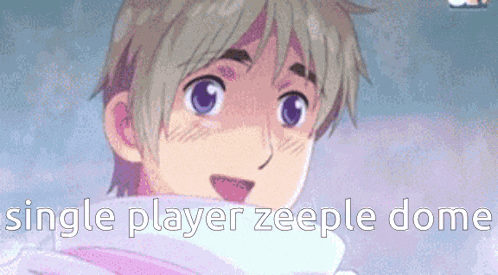 a picture of a boy with the words single player zeeple dome