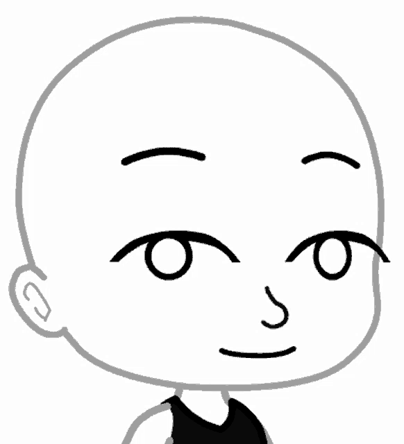 a black and white drawing of a person 's face with a black shirt on .