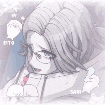 a drawing of a girl with the name eito and sari