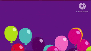 a bunch of colorful balloons are flying in the air