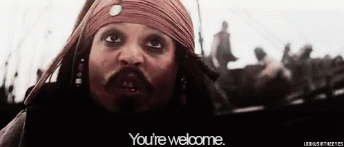 You'Re Welcome GIF - Pirates Of The Caribbean Jack Sparrow Johnny Depp GIFs