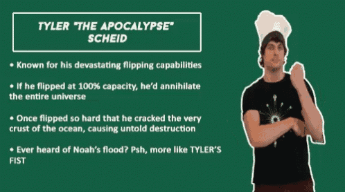 a man in a chef 's hat is named tyler the apocalypse scheid