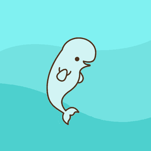 a cartoon drawing of a whale with the letter a on its chest