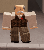 a cartoon character with a mustache is wearing a plaid vest