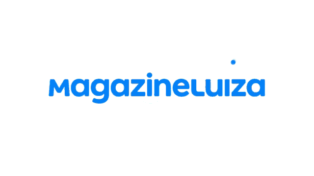a blue logo for magazineluiza is on a white background