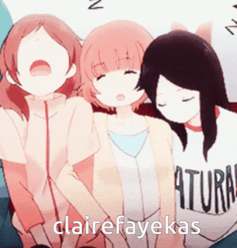 a group of anime girls with the name claire fayekas