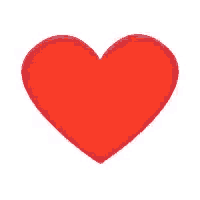 a red heart emoji on a white background