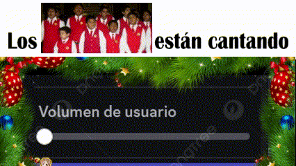 a picture of a group of people standing next to a christmas tree with the words los están cantando