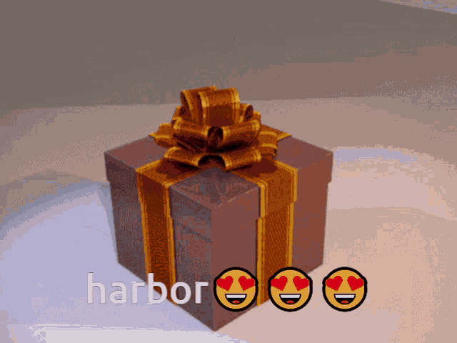 a gift box with the word harbor on the top