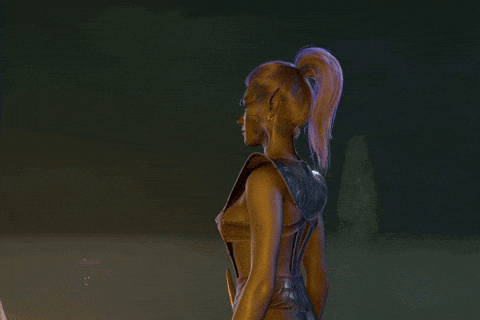 a woman with a ponytail is wearing a brown top