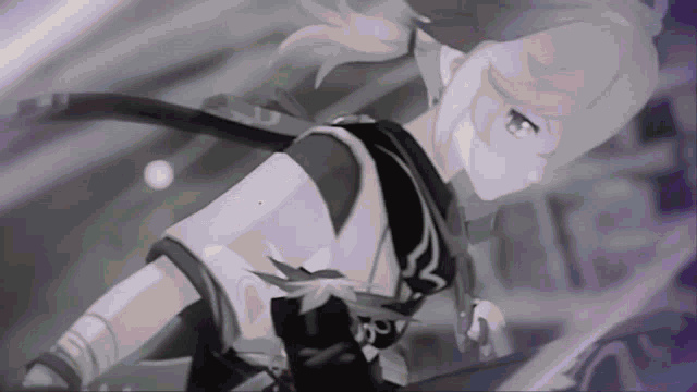 a black and white drawing of a person holding a sword in a video game .