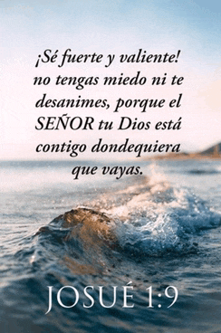 a picture of the ocean with a bible verse from josue