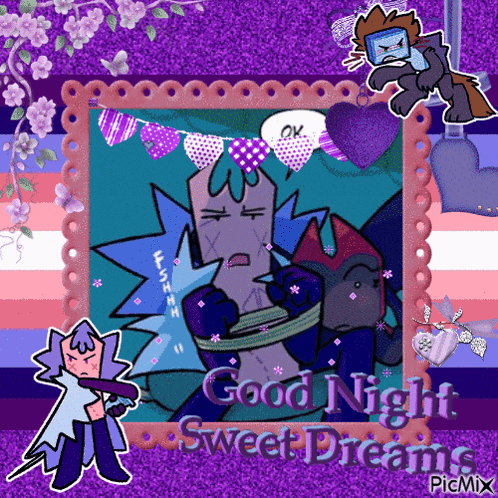 a good night sweet dreams greeting card with a cartoon character
