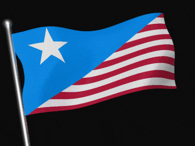 a blue and red american flag with a white star on it