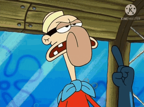 a cartoon character from spongebob squarepants is giving a thumbs up sign