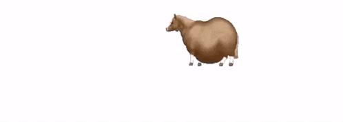 a cartoon drawing of a sheep standing on its hind legs on a white background .