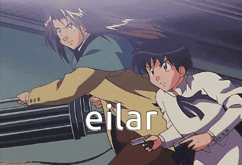 a couple of anime characters with the word eilar in the corner