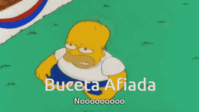 a cartoon of homer simpson with the words buceta afiada written below him