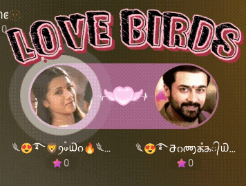 a picture of a man and a woman with the words love birds below them