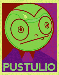 a picture of a cartoon character with the name pustulo on the bottom