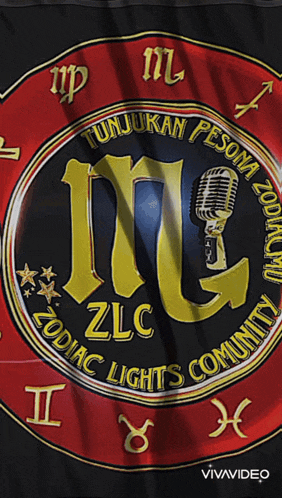 a logo for zlc zodiac lights community with a microphone