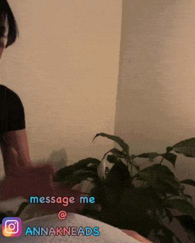 a woman is getting a massage with the words message me at the bottom of the screen