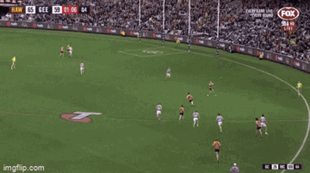 a soccer game is being played on fox sports