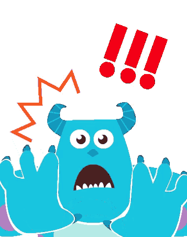 a cartoon of sulley from monsters inc screaming with his mouth wide open