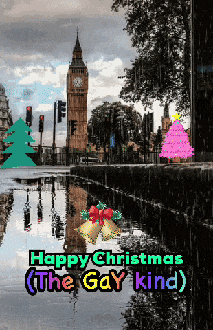 a christmas greeting card with a big ben in the background