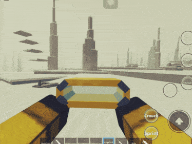 a screenshot of a video game with the words crouch and sprint on the bottom