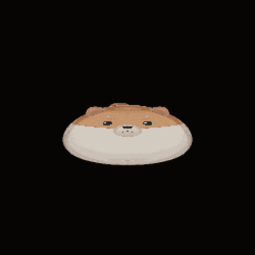 a pixel art drawing of a brown and white dog with a black background
