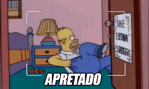 homer simpson is laying on the floor in front of a door that says the eternal struggle on it