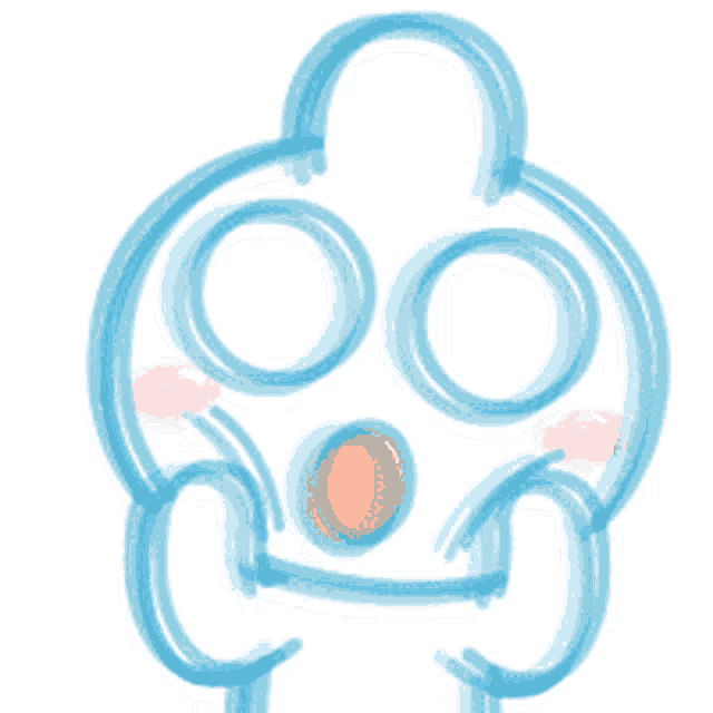 a drawing of a person with a surprised expression