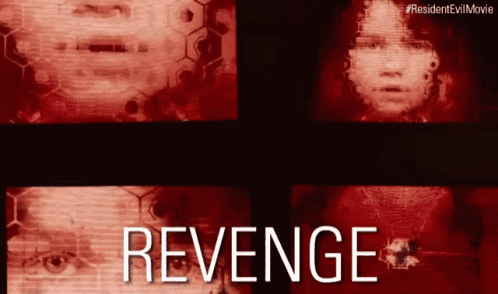 a poster for a movie called revenge with a collage of faces