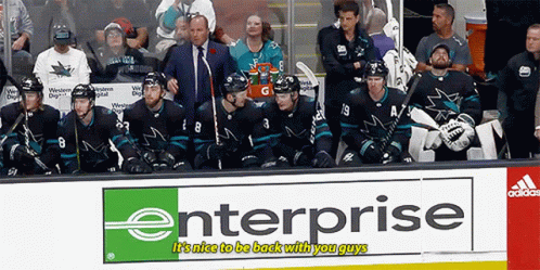 San Jose Sharks Its Nice To Be Back With You Guys GIF - San Jose Sharks Its Nice To Be Back With You Guys Its Good To Be Back GIFs