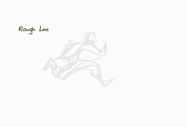a cartoon of a man running with the words flat colour underneath