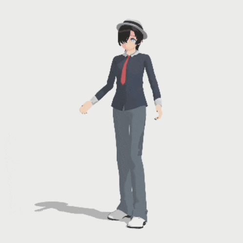 a cartoon character wearing a hat and tie