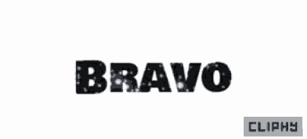 a white background with the word bravo written in black