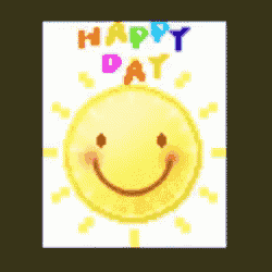 a picture of a sun with the words happy day below it