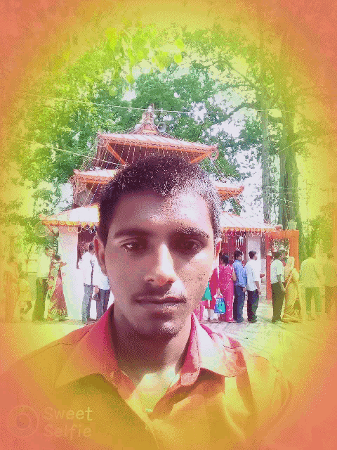 a man is taking a sweet selfie in front of a crowd of people