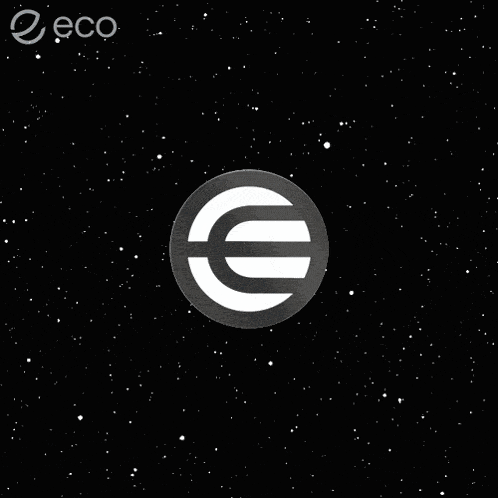 a blue and white circle with a euro sign in the center