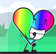 a cartoon of a rainbow heart with a face and arms
