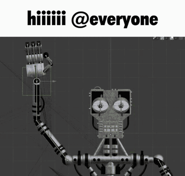 a picture of a robot with the words hiiiiii @everyone below it