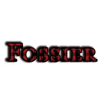 the word fosser is written in red and black